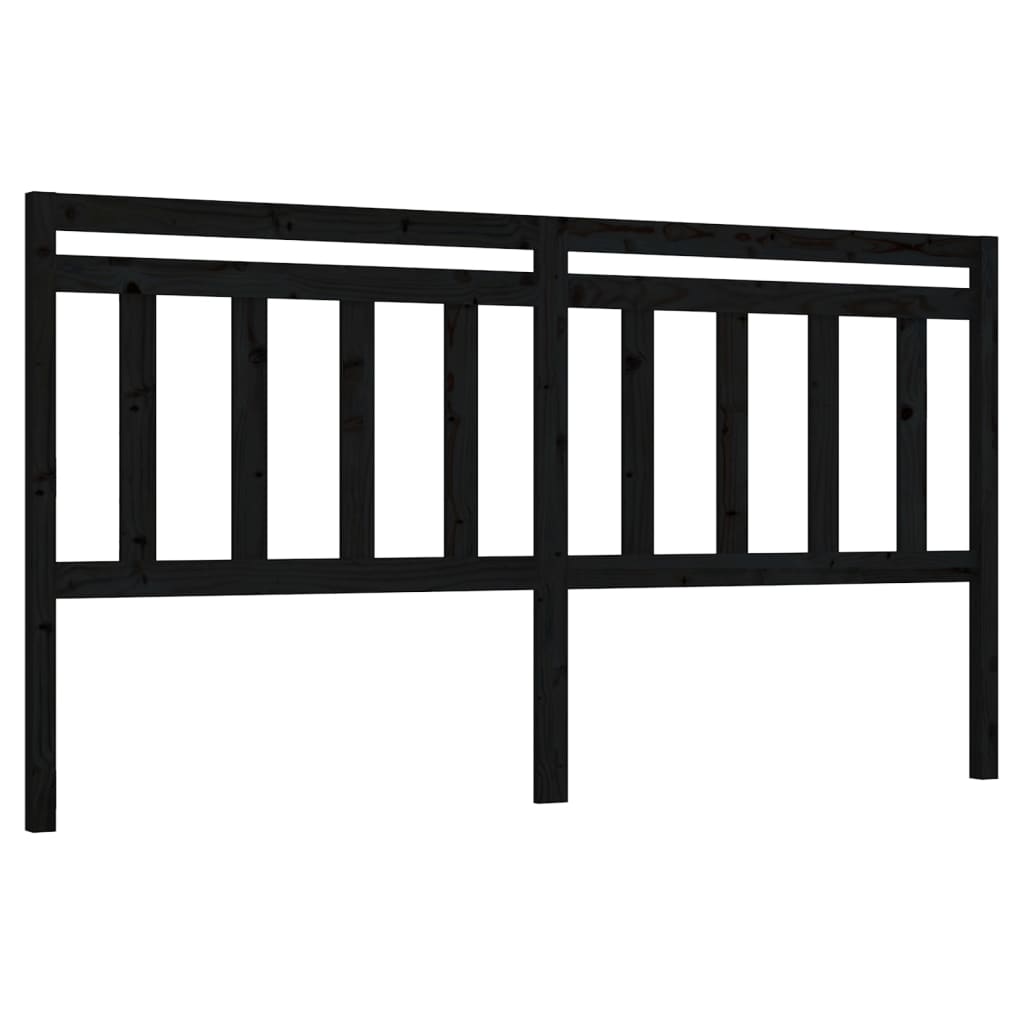 Cabeceira de cama 186x4x100 cm pinho maciço preto