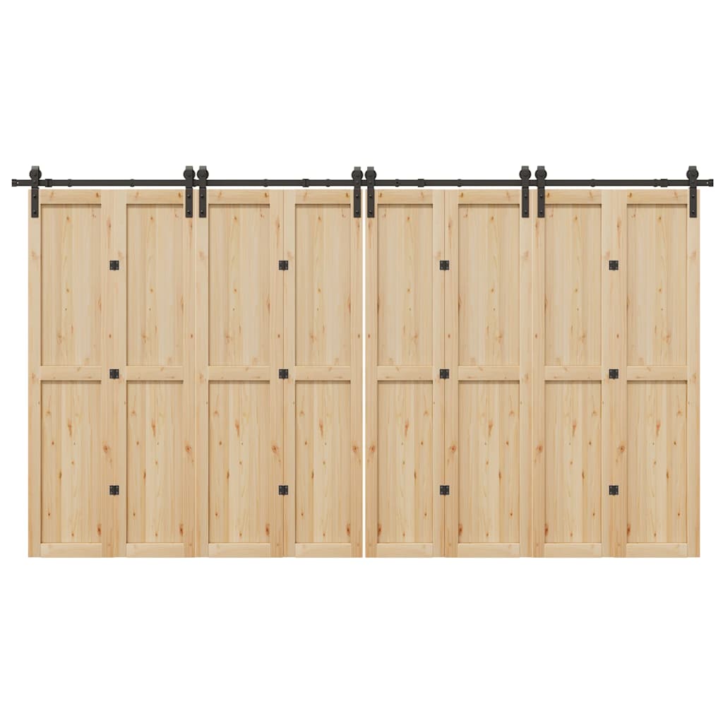 Kit de ferragens para porta deslizante 400 cm aço preto