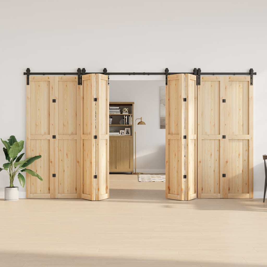 Kit de ferragens para porta deslizante 400 cm aço preto