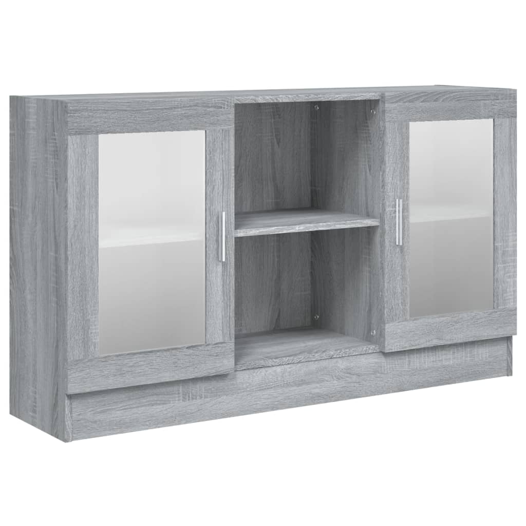 Vitrine 120x30,5x70 cm derivados de madeira cinzento sonoma