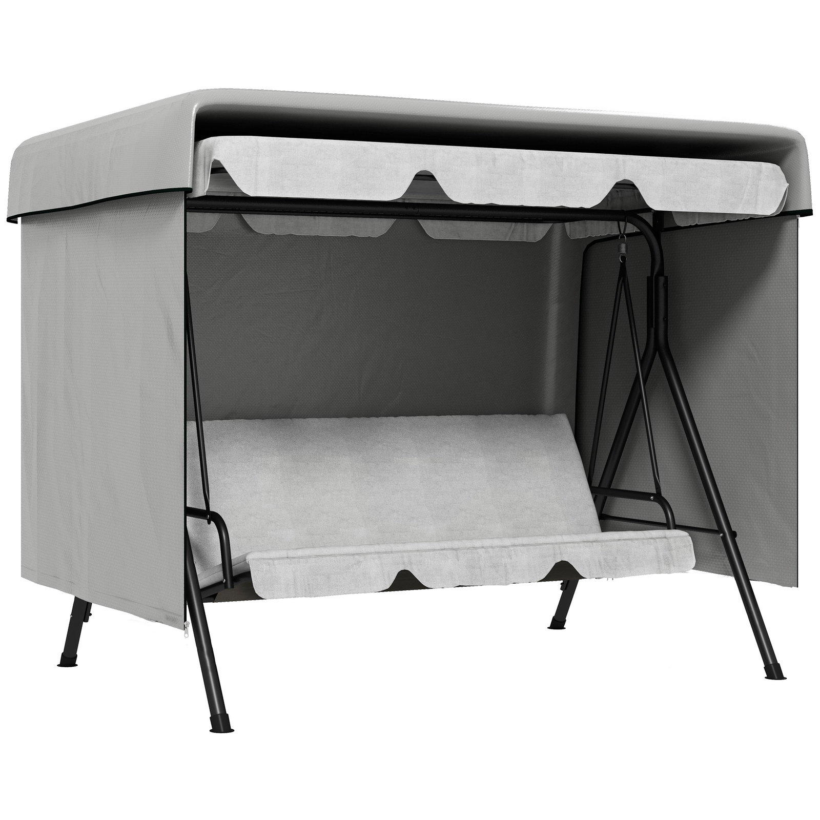 Capa protetora para baloiço de jardim de 3 lugares 215x155x150 cm cobertura para móveis de exterior cinzento claro