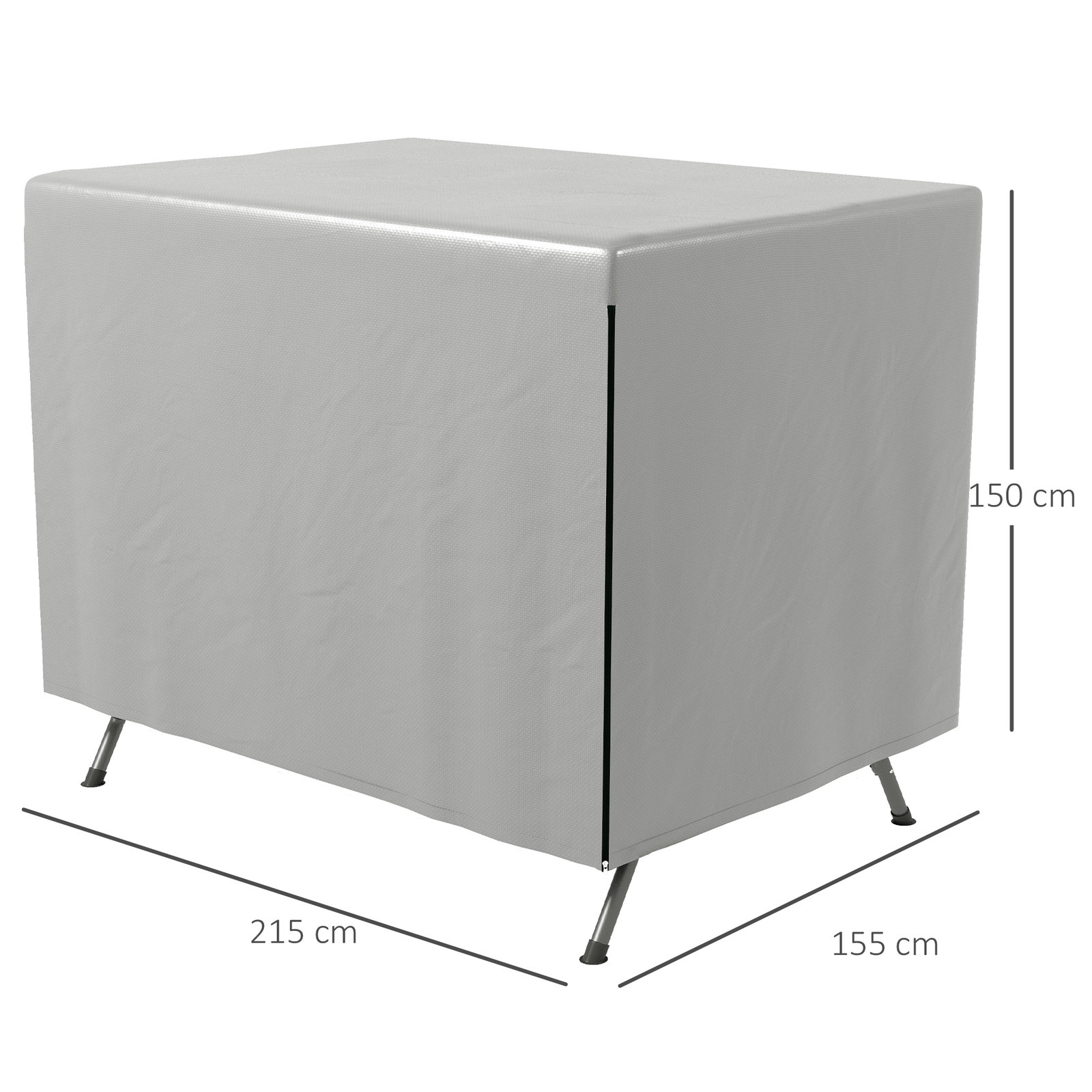 Capa protetora para baloiço de jardim de 3 lugares 215x155x150 cm cobertura para móveis de exterior cinzento claro