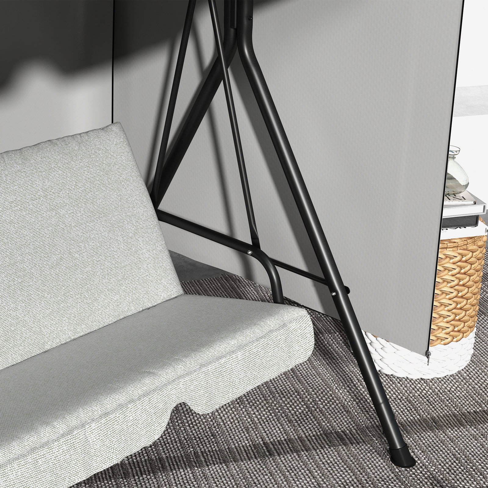 Capa protetora para baloiço de jardim de 3 lugares 215x155x150 cm cobertura para móveis de exterior cinzento claro