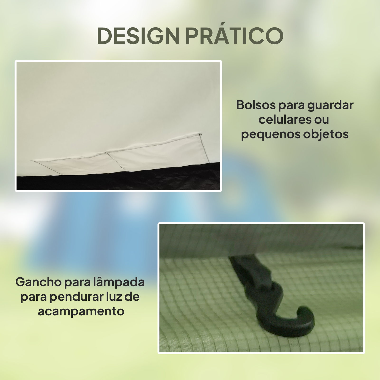 Tenda de campismo inflável familiar para 3-4 pessoas janelas de malha e bolsa de transporte proteção UV 50+ 440x280x195 cm verde-oliva