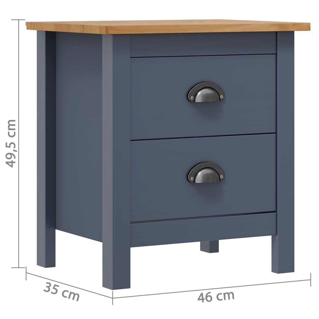 Mesa de cabeceira hill 46x35x49,5 cm pinho maciço cinza