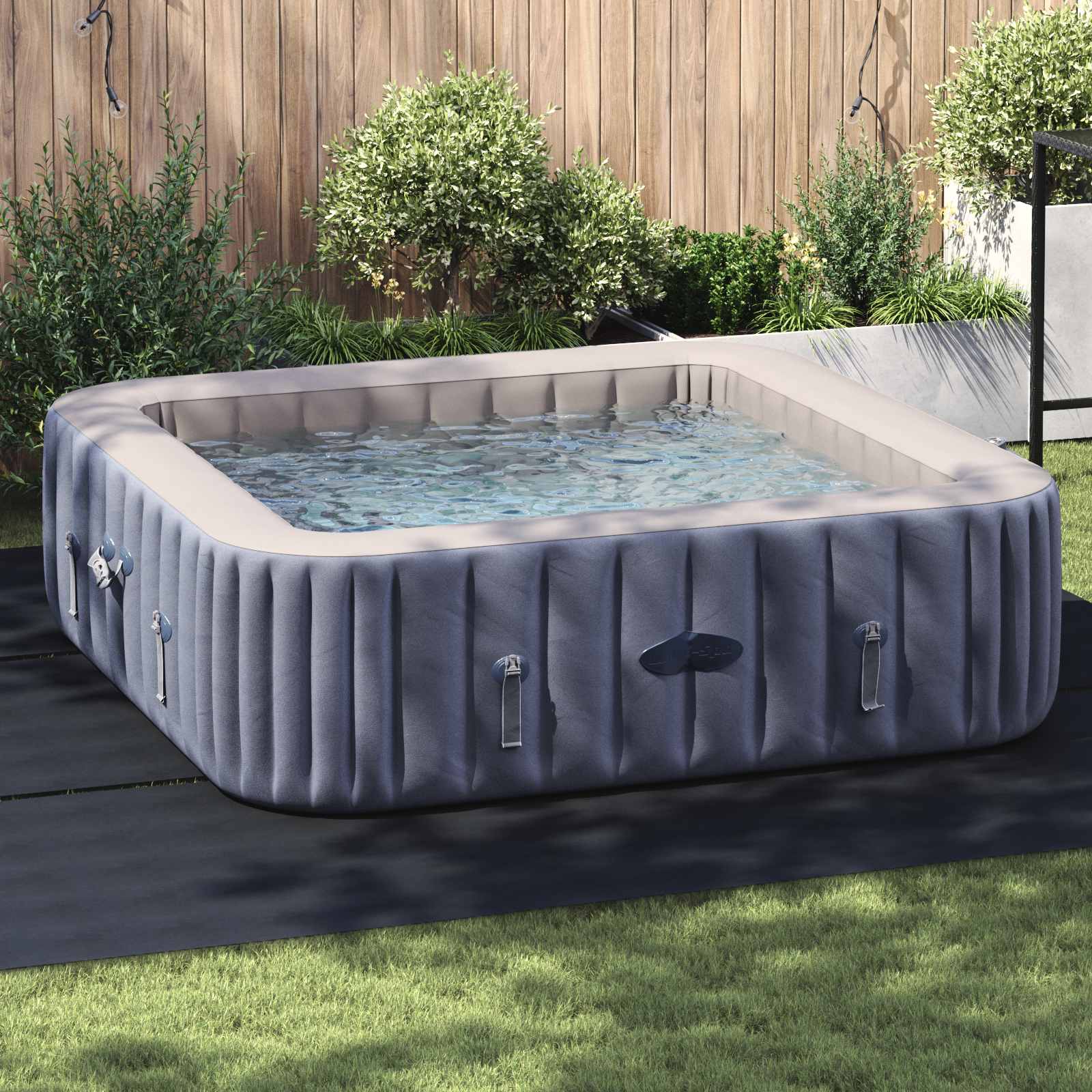Lona para fundo de piscina preto 396 x 396 x 0,1 cm