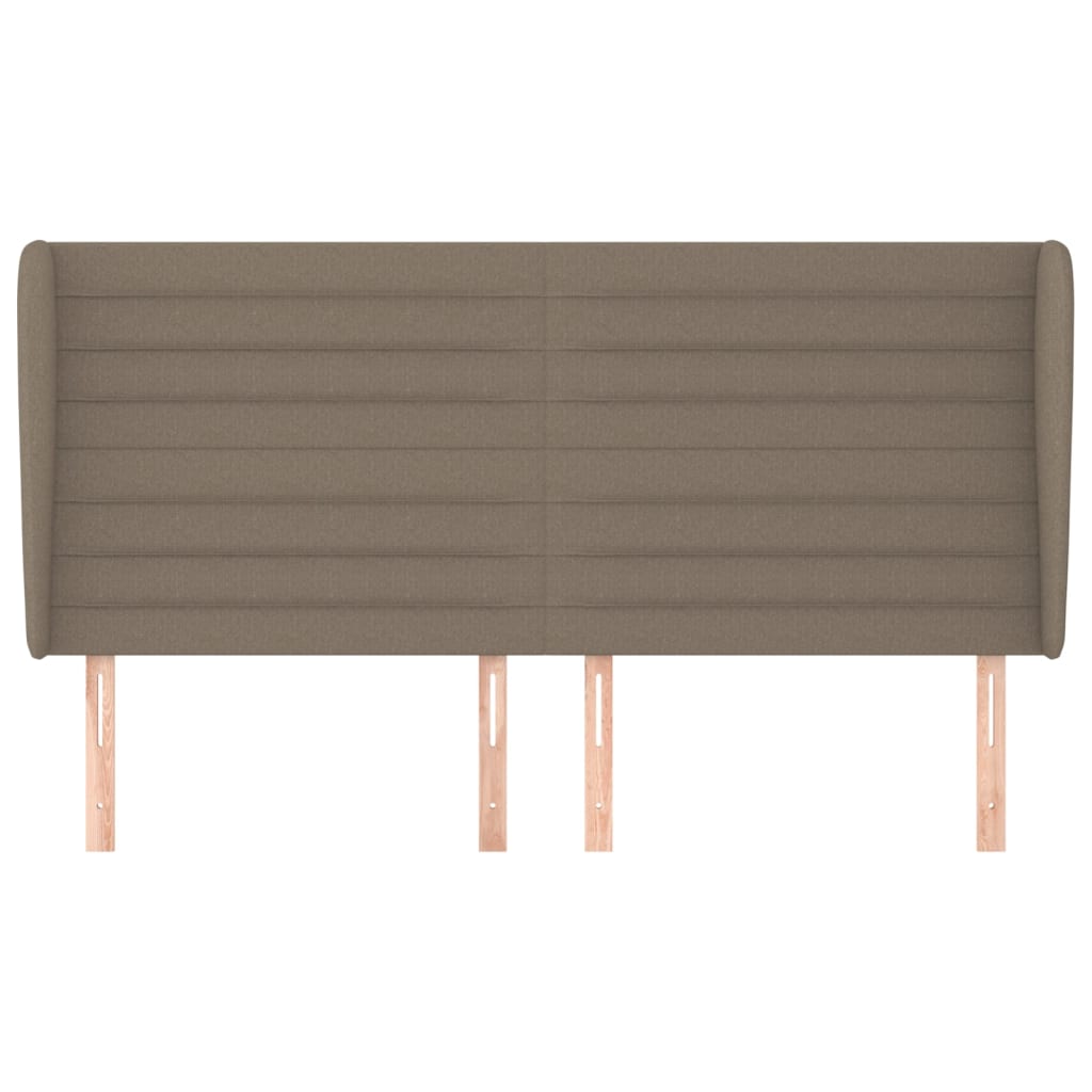 Cabeceira cama abas tecido 203x23x118/128 cm cinza-acastanhado