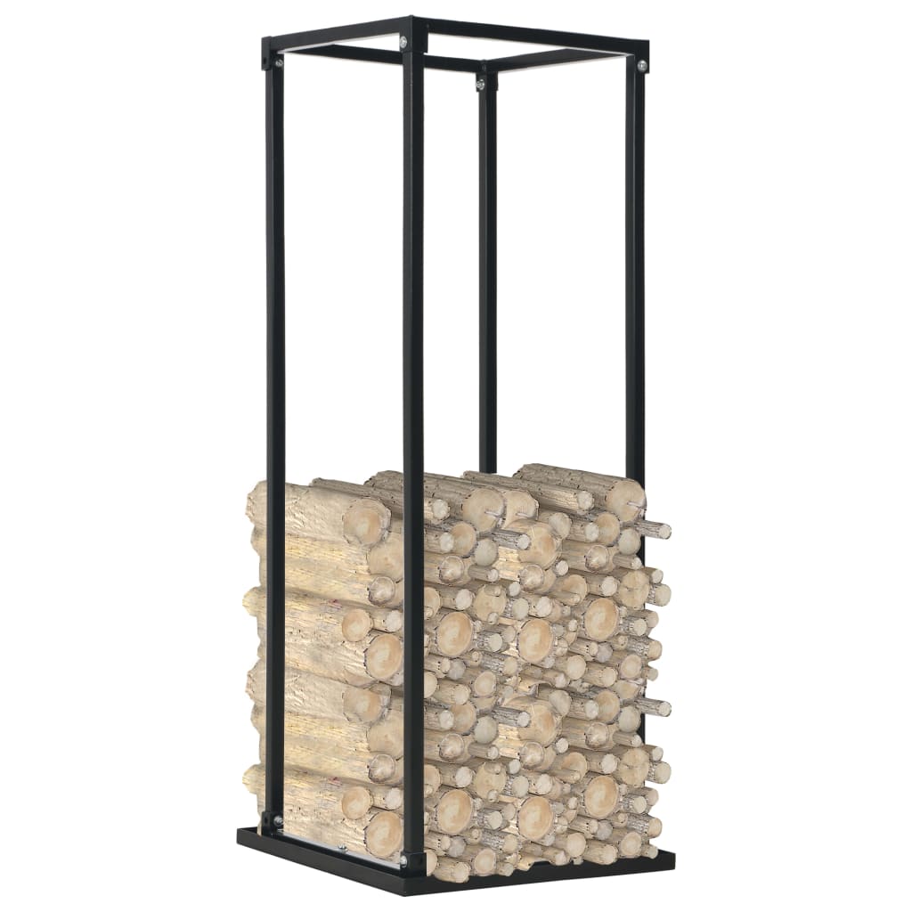 Suporte para lenha com base 37x37x113 cm aço preto