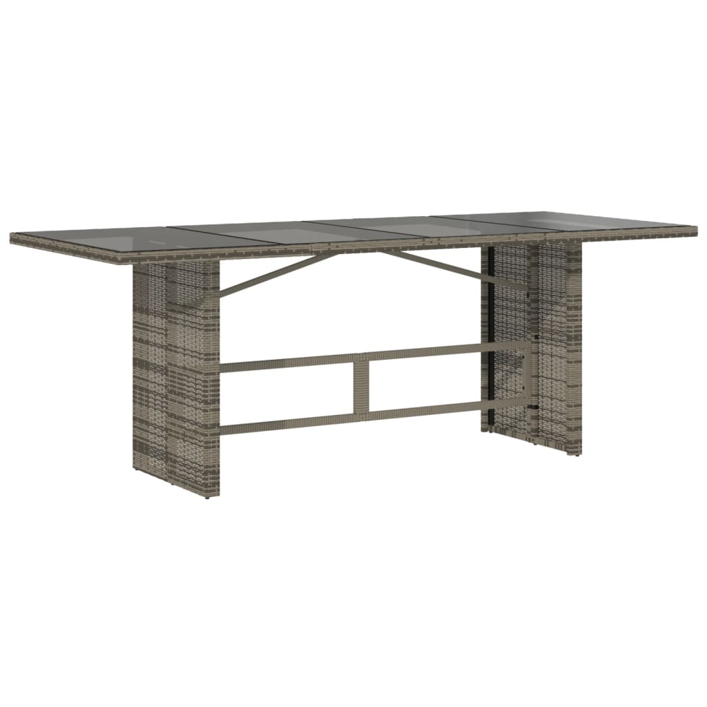 7 Pcs conjunto de jantar p/ jardim c/ almofadões vime PE cinza