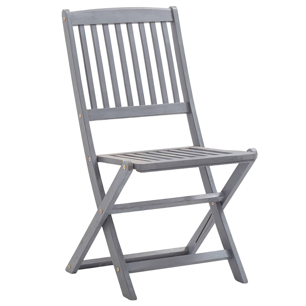 Cadeiras de exterior dobráveis 8pcs c/ almofadões acácia maciça