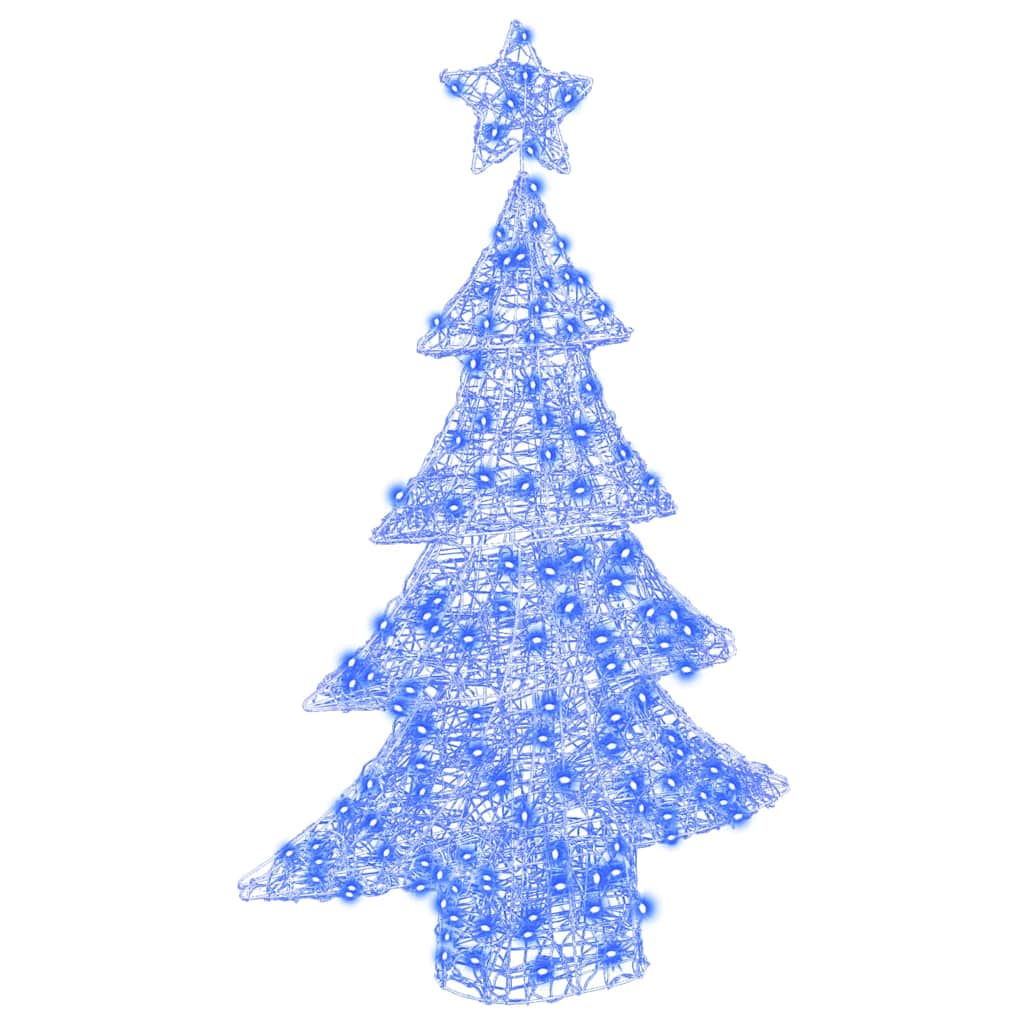 Árvore de natal com 100 leds azul 120 cm acrílo