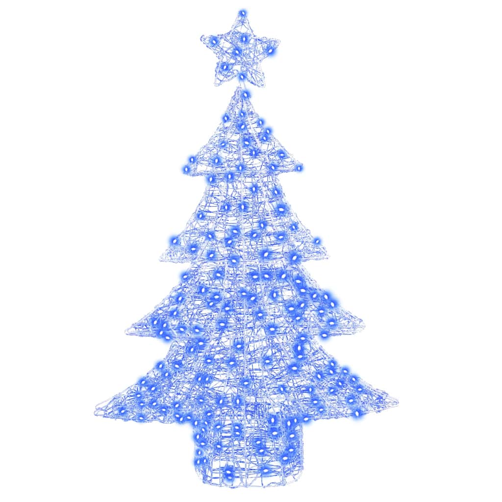 Árvore de natal com 100 leds azul 120 cm acrílo