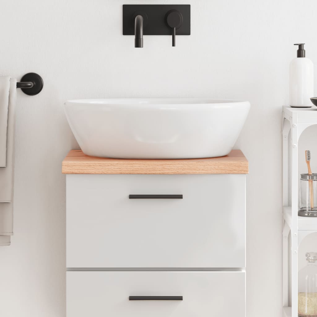 Bancada p/ wc 40x40x(2-4) cm madeira maciça tratada castanho