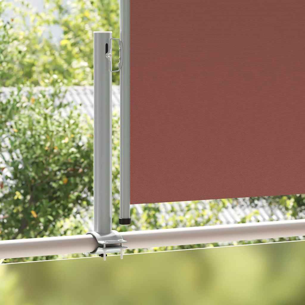 Toldo lateral retrátil para pátio 100x300 cm castanho