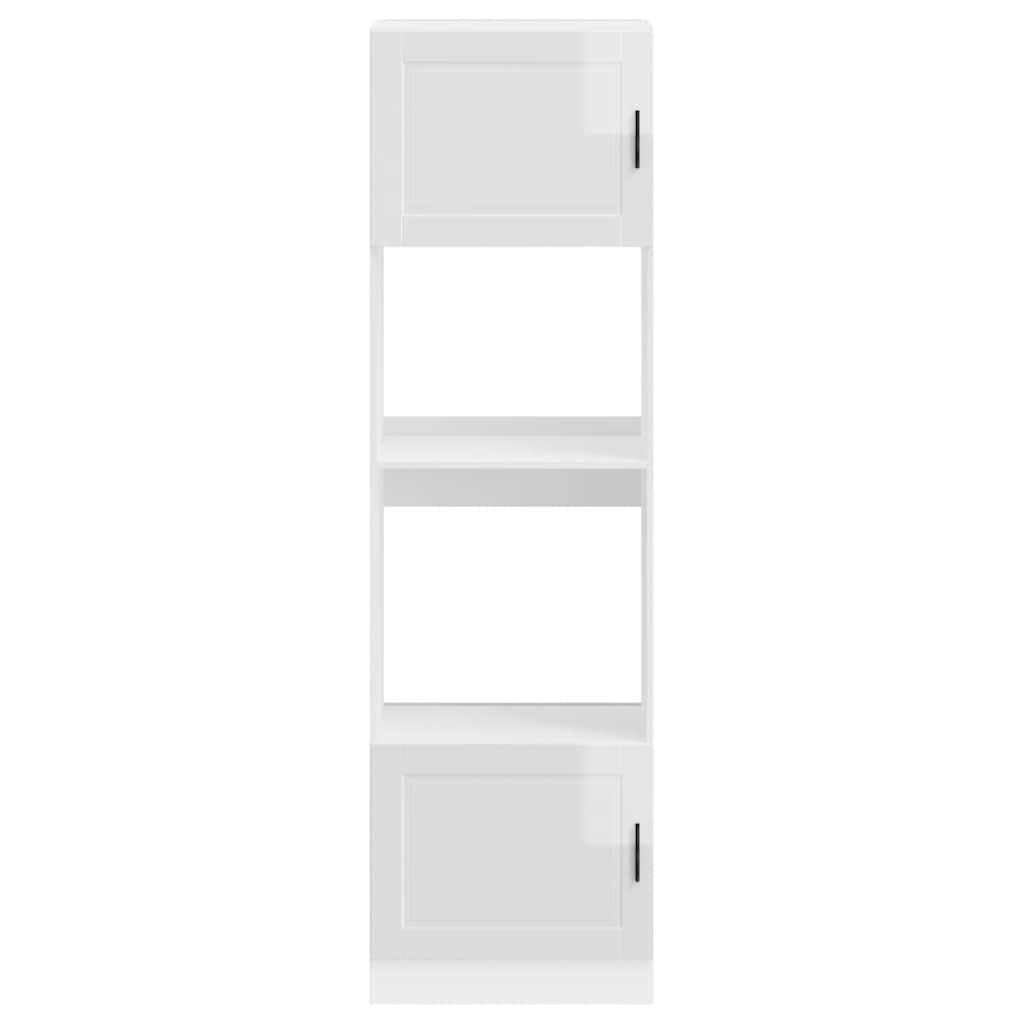 Armários forno 2pcs porto derivados de madeira branco brilhante