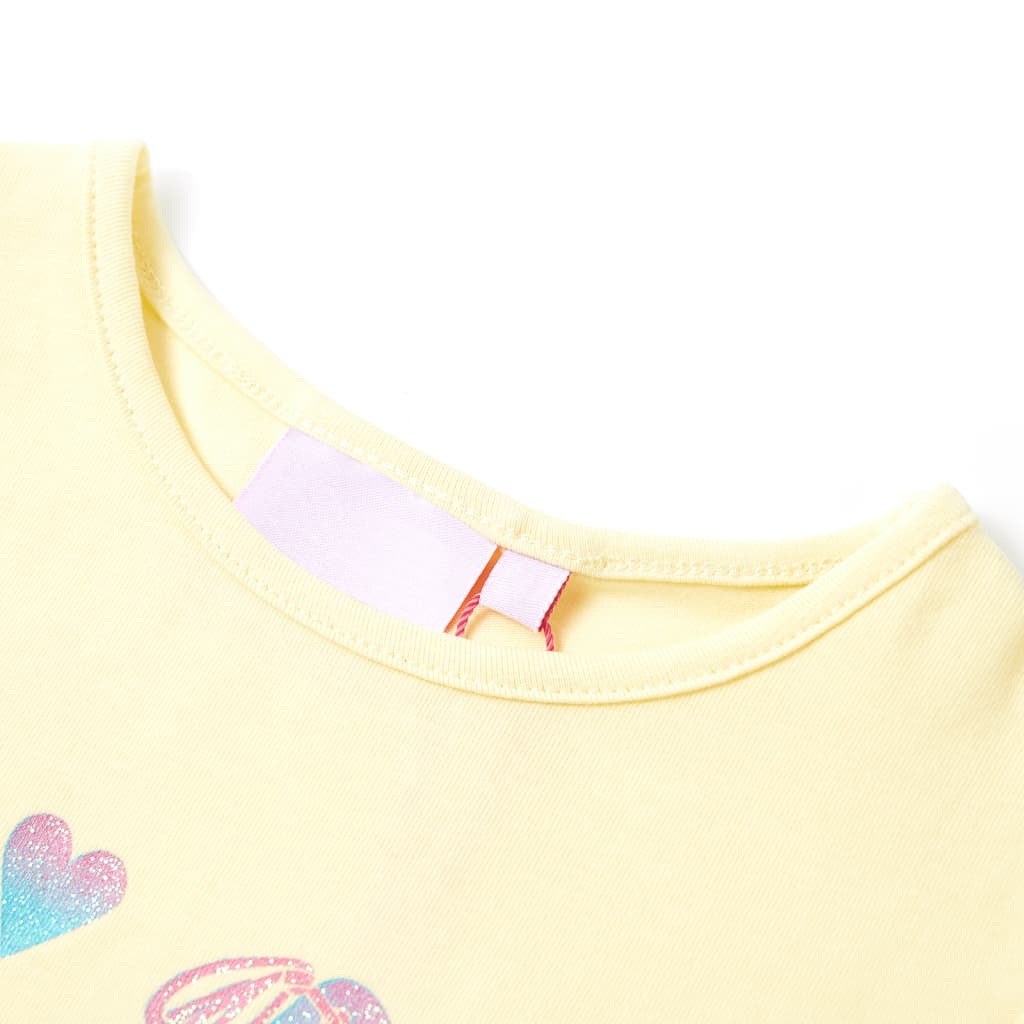 T-shirt de criança amarelo-suave 116