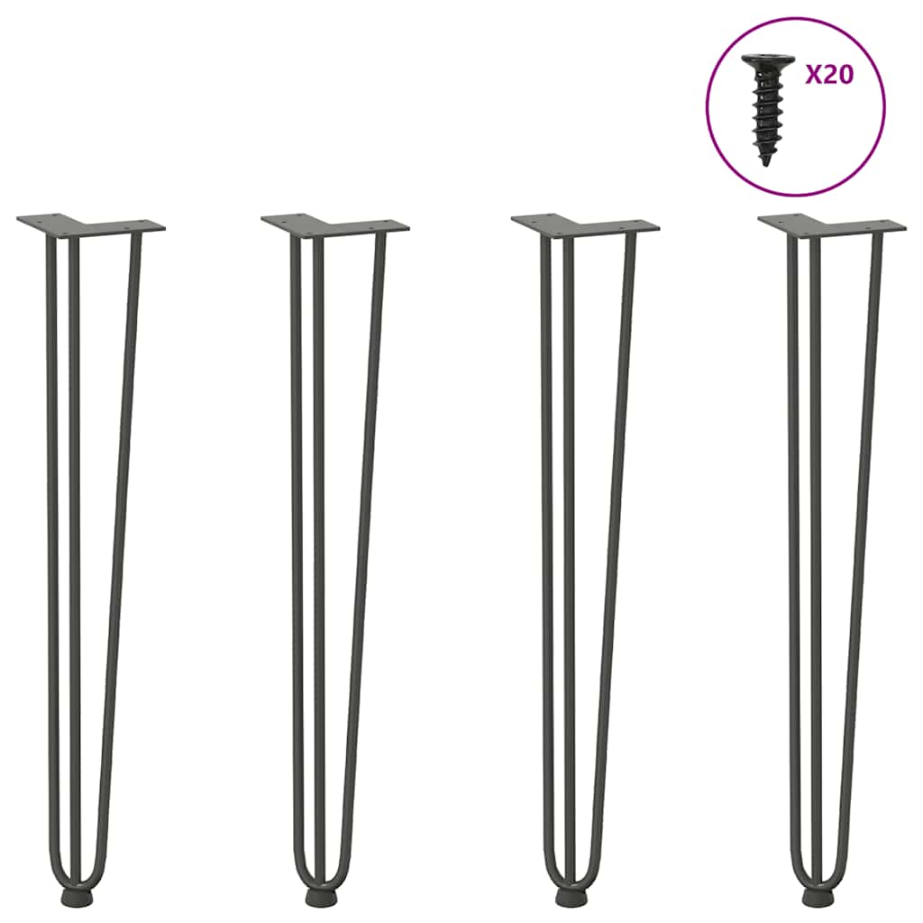 Pernas de grampo para mesas de console para mesa de console 4 peças antracite 72 cm aço maciço
