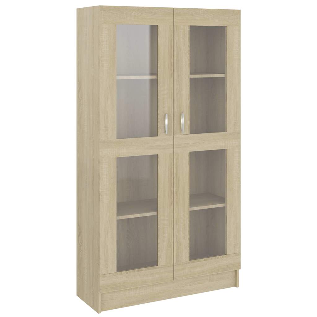 Armário vitrine derivados de madeira carvalho sonoma