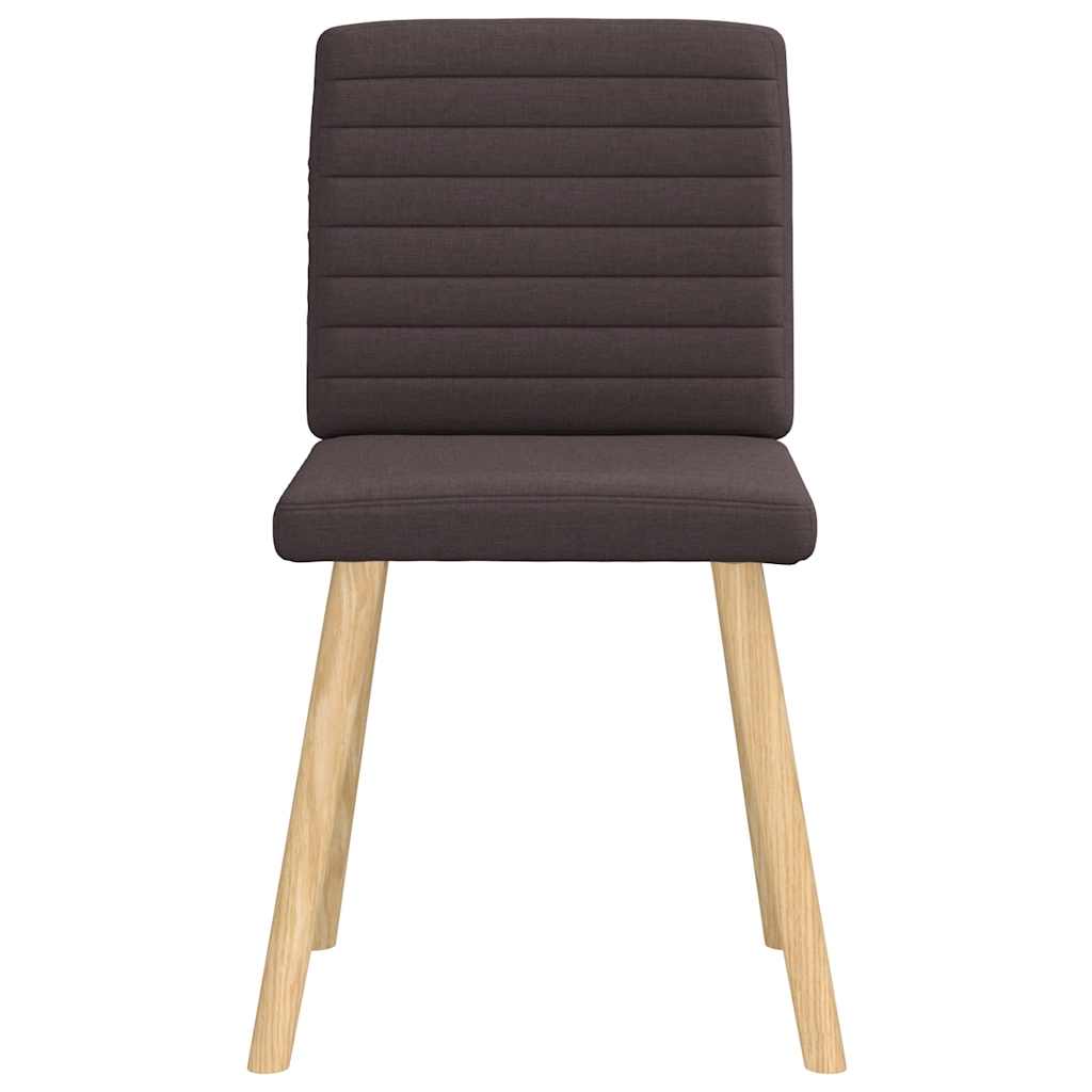 Cadeiras de jantar 4 pcs tecido castanho-escuro
