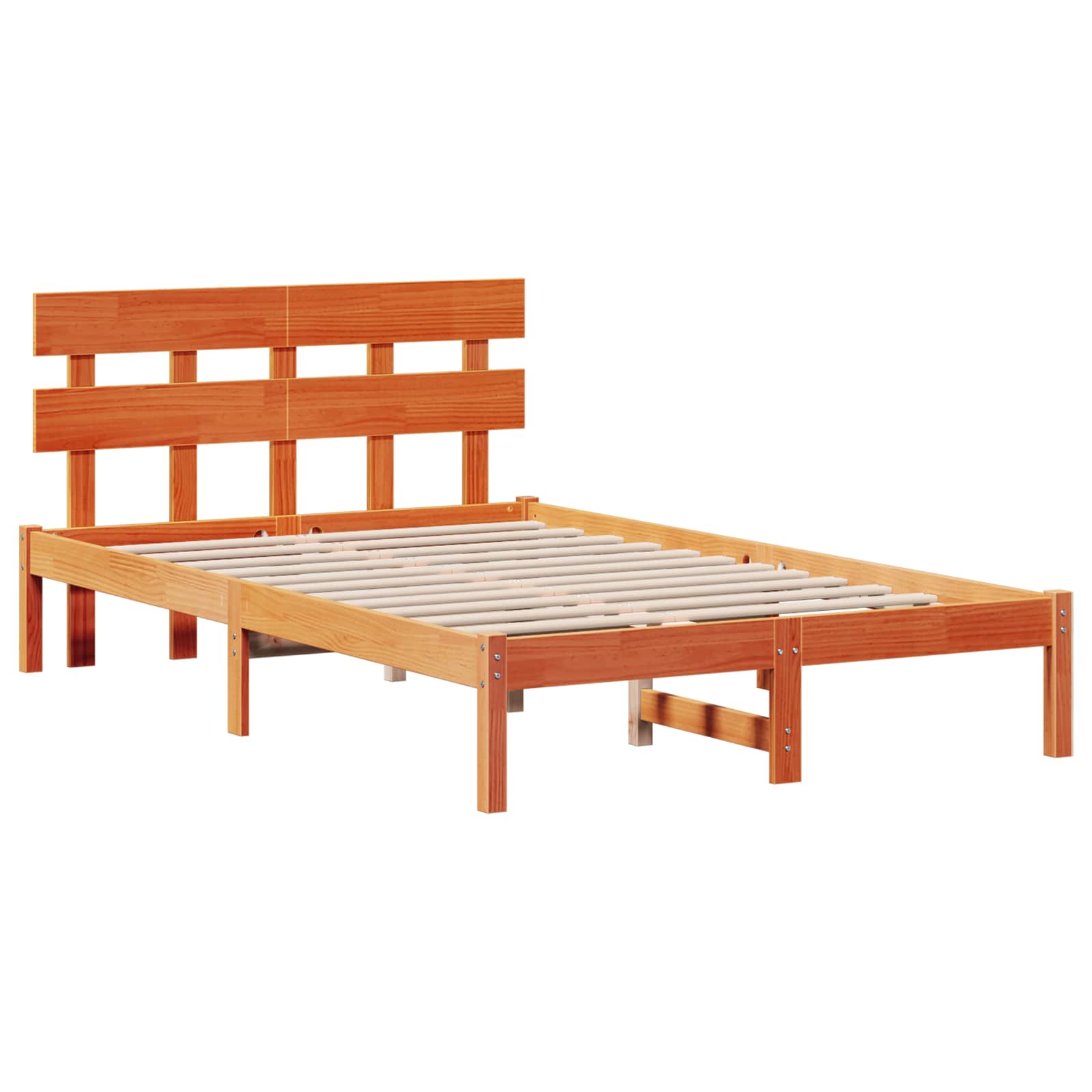 Estrutura da cama castanho 120 x 200 cm madeira de pinho maciça