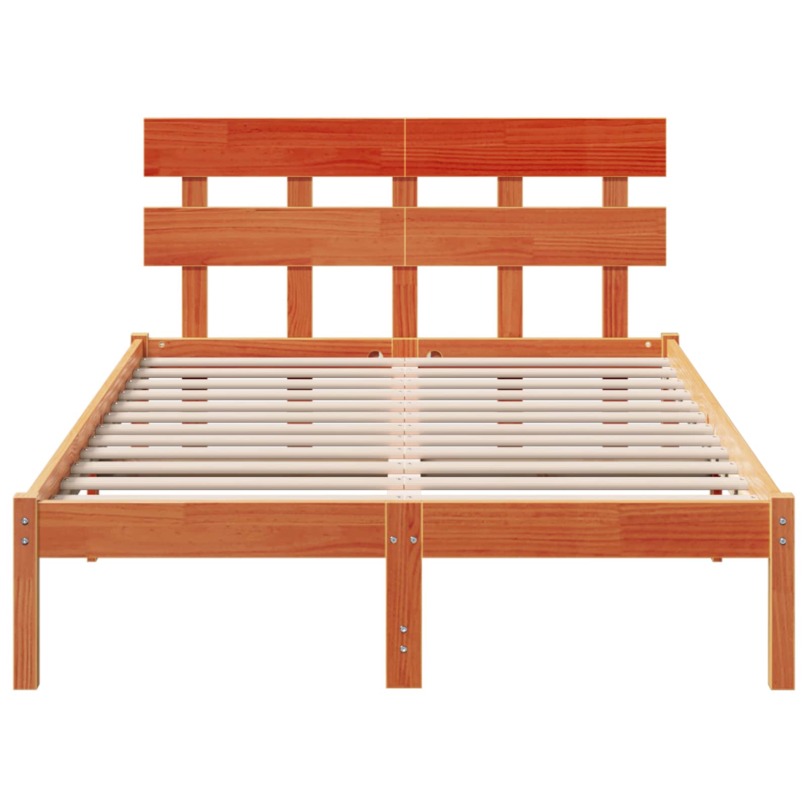 Estrutura da cama castanho 120 x 200 cm madeira de pinho maciça