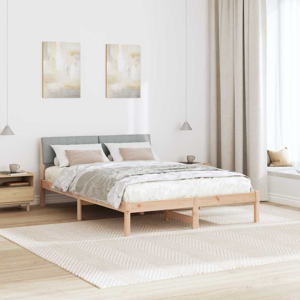 Estrutura da cama marrom e cinza claro 135 x 190 cm