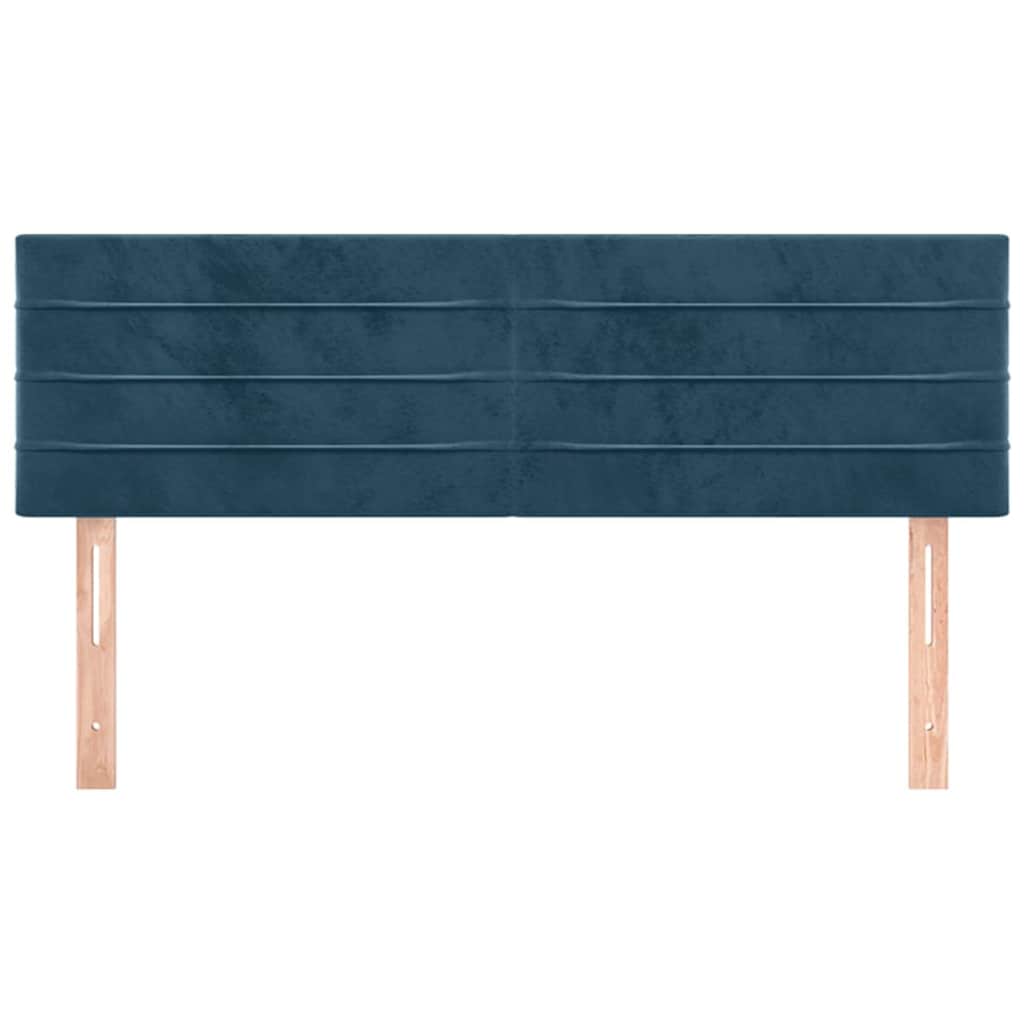 Cabeceiras azul-escuro 144x5x78/88 cm veludo
