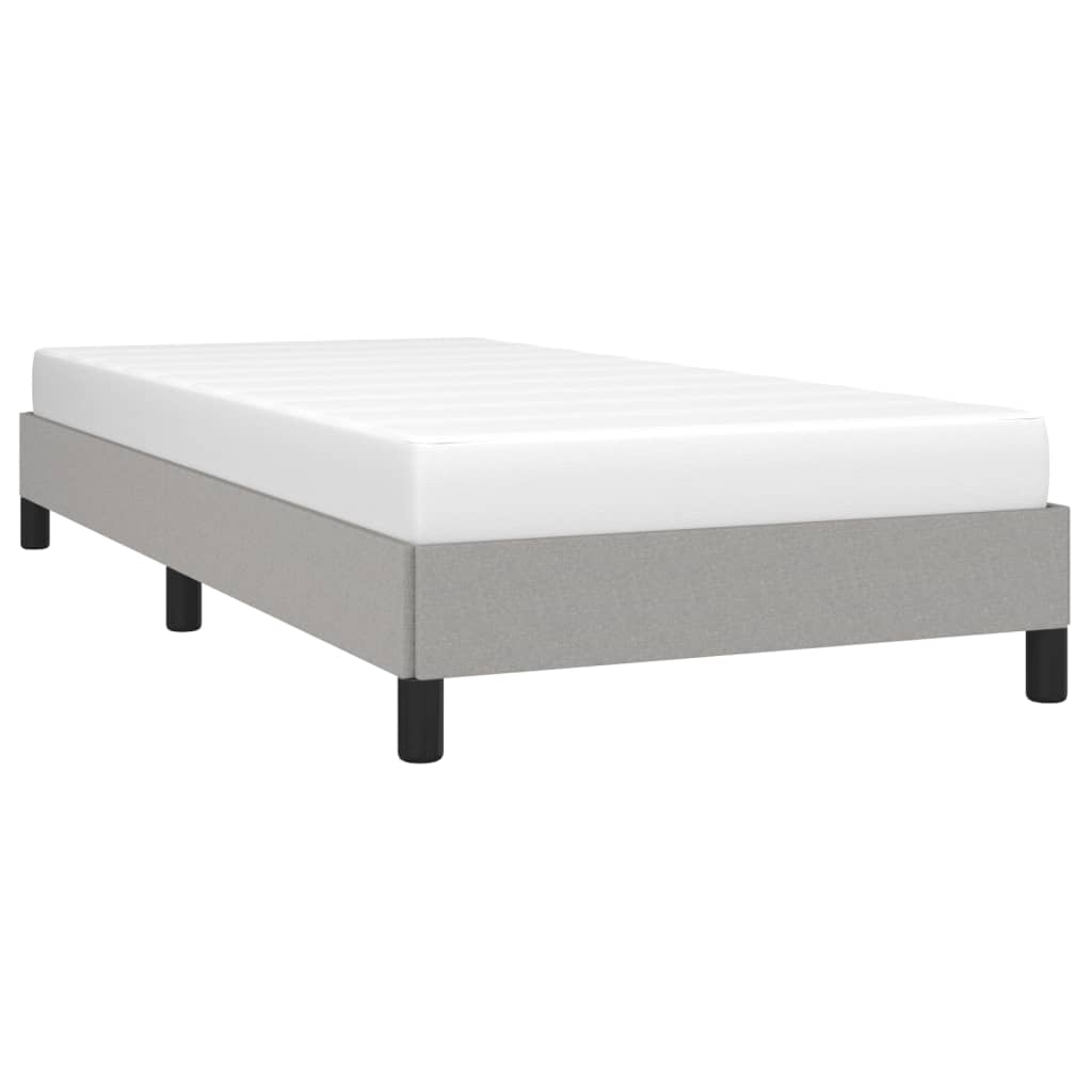 Estrutura de cama sem colchão 90x190 cm tecido cinzento-claro