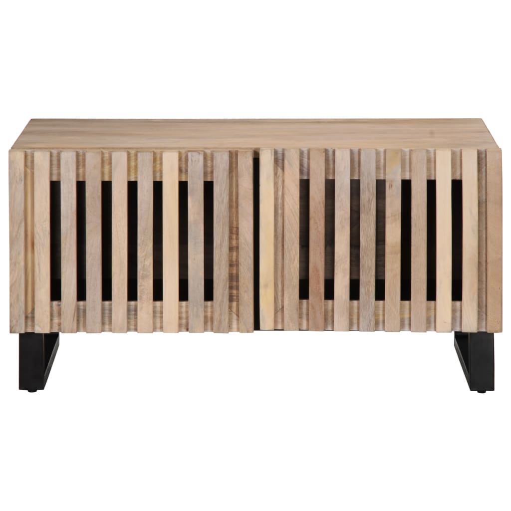Mesa de centro 80x51x40 cm madeira de mangueira maciça branco