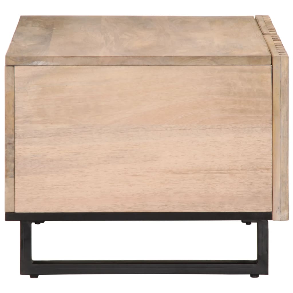 Mesa de centro 80x51x40 cm madeira de mangueira maciça branco