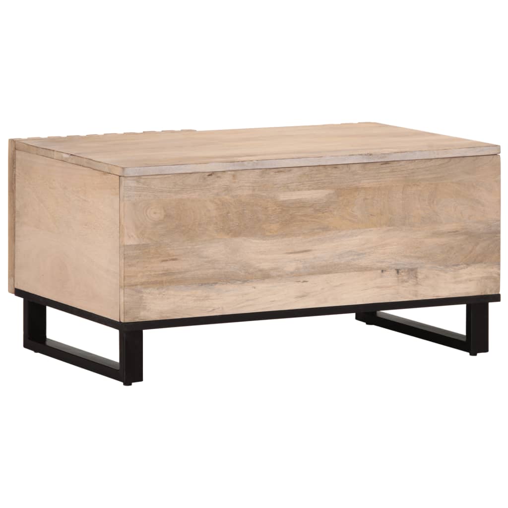 Mesa de centro 80x51x40 cm madeira de mangueira maciça branco