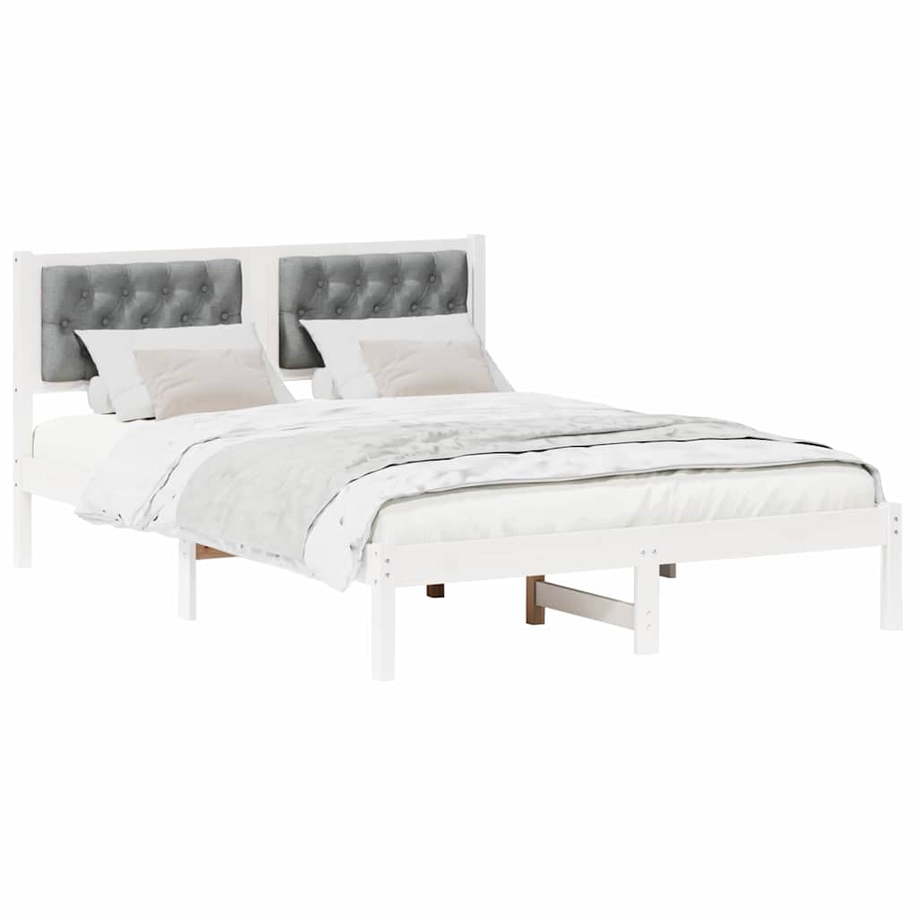 Estrutura da cama com cabeceira cinzento-claro 150 x 200 cm
