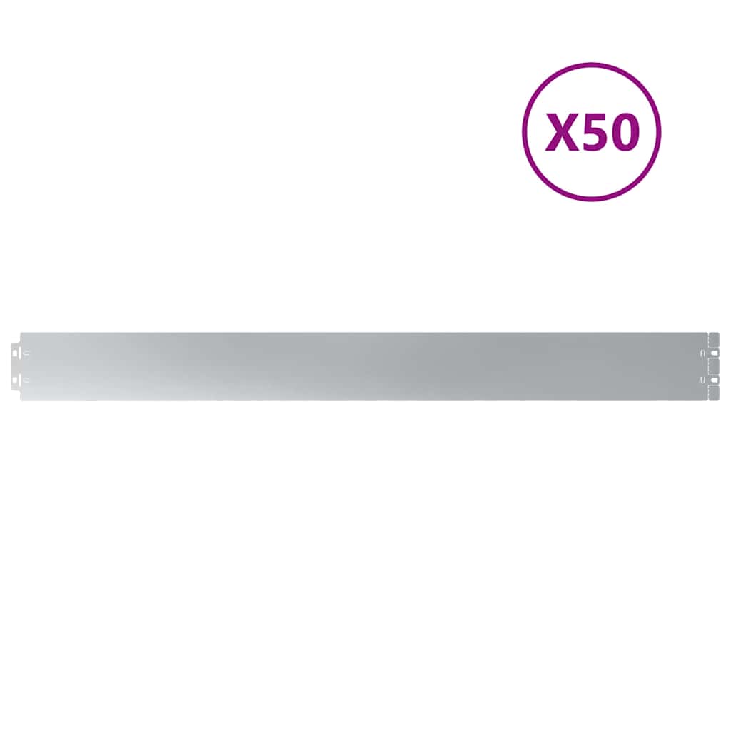 Bordas de relvado 50 unid 10x103 cm aço galvanizado