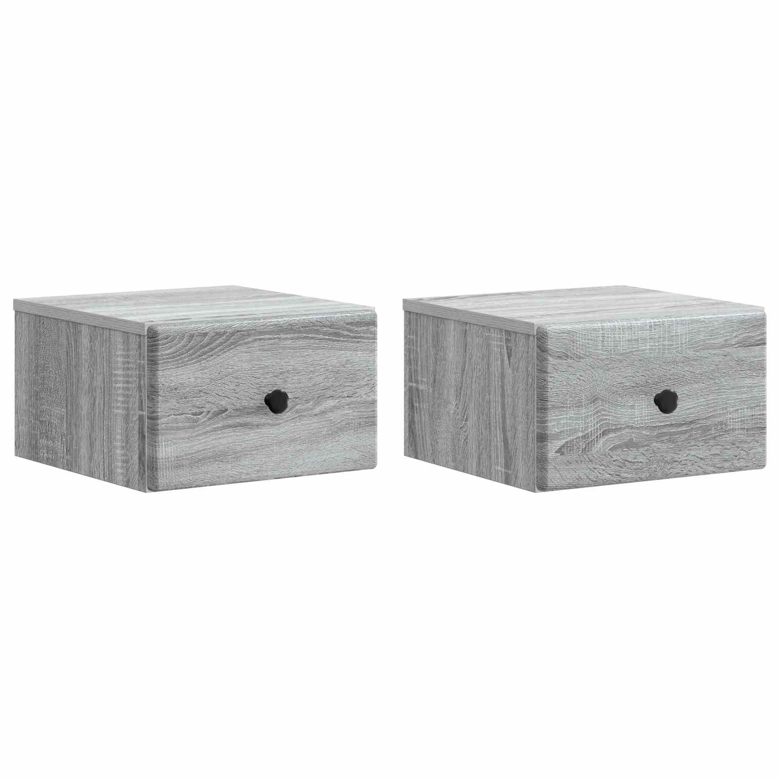 Gabinete de canto montado na parede 2 unid. sonoma cinzento