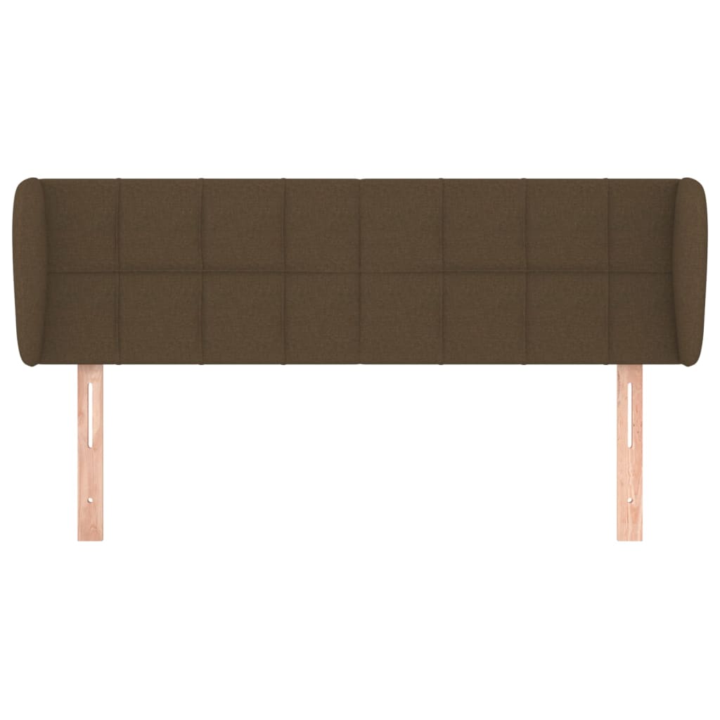 Cabeceira de cama c/ abas tecido 147x23x78/88cm castanho-escuro
