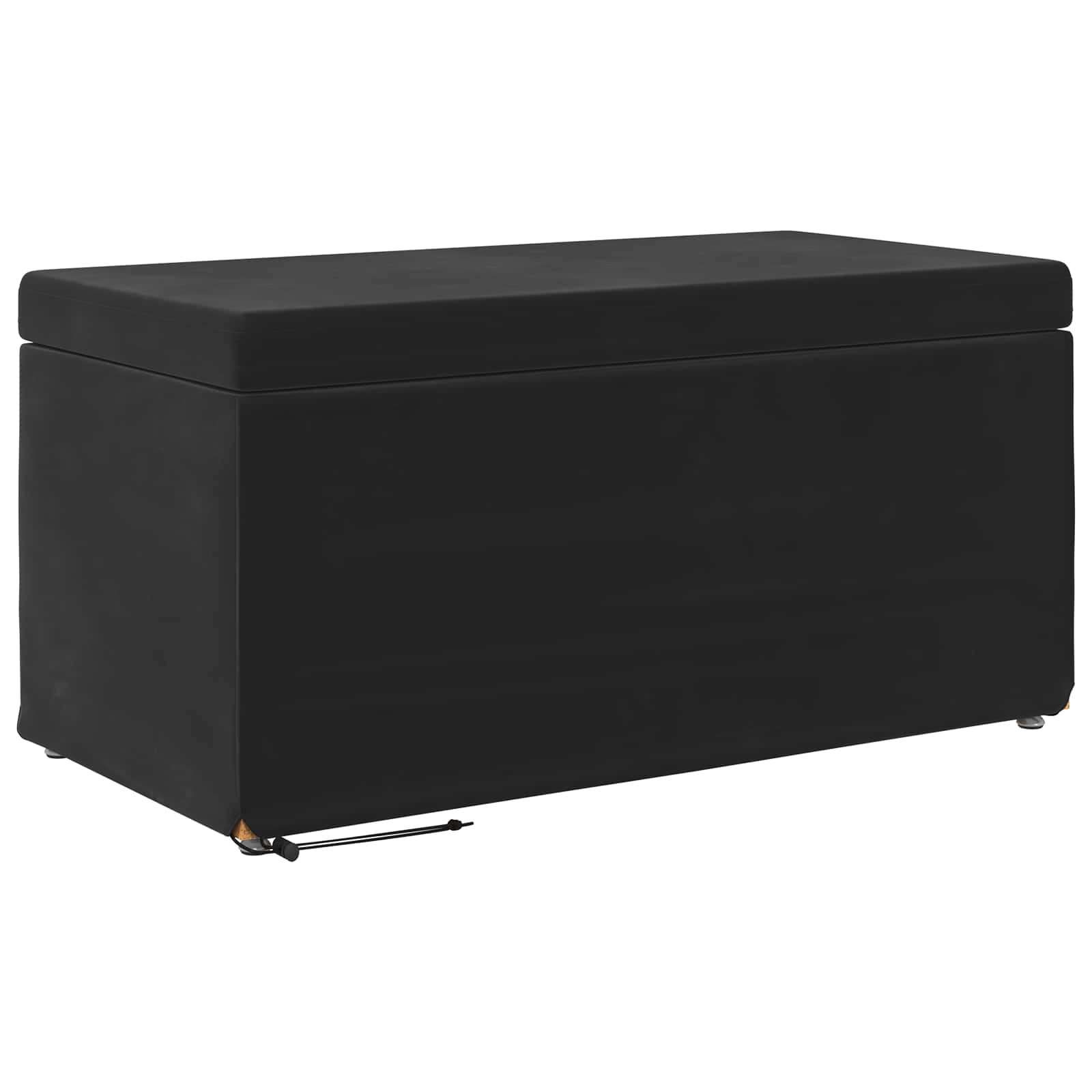 Banqueta preto 81 x 41 x 40 cm veludo e madeira de engenharia