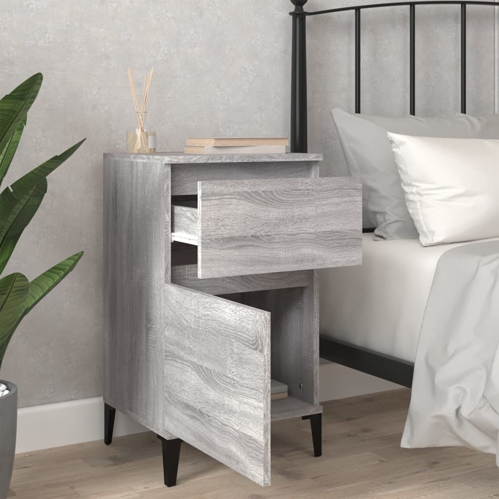 Mesas de cabeceira 2 pcs 40x35x70 cm cinzento sonoma
