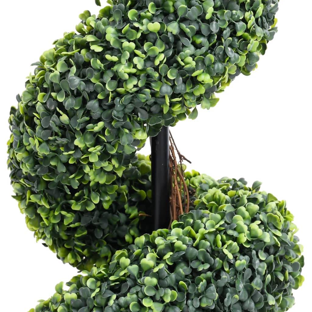 Planta artificial buxo em espiral com vaso 59 cm verde