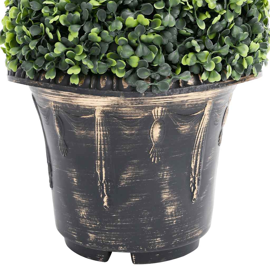 Planta artificial buxo em espiral com vaso 59 cm verde