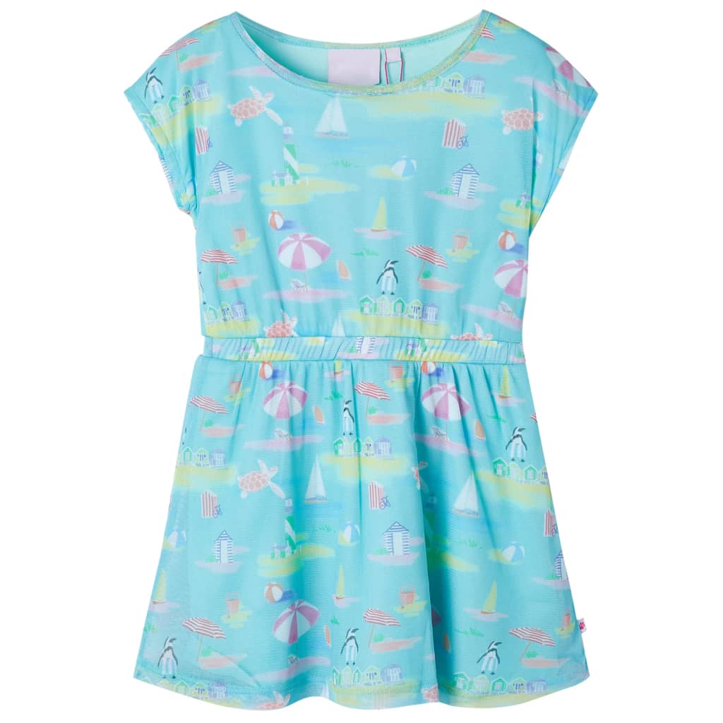 Vestido para criança ciano-claro 140