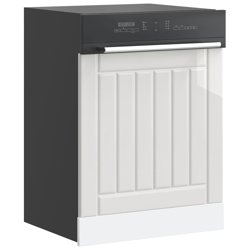 Painel máquina lavar louça derivados madeira branco brilhante