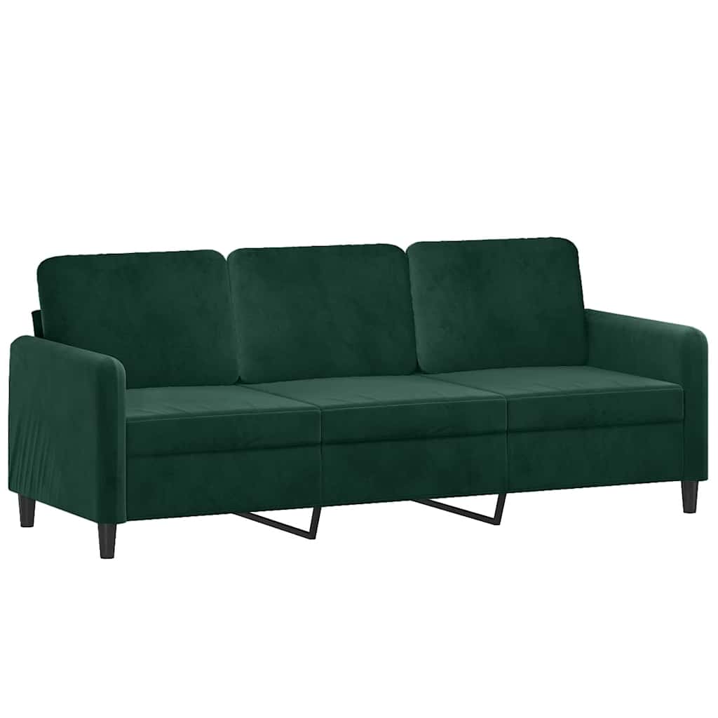2 Pcs conjunto de sofás veludo verde-escuro