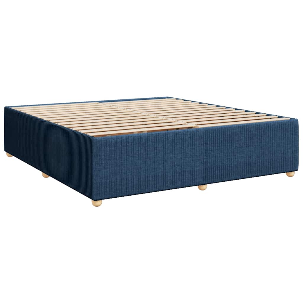 Estrutura de cama sem colchão 200x200 cm tecido azul