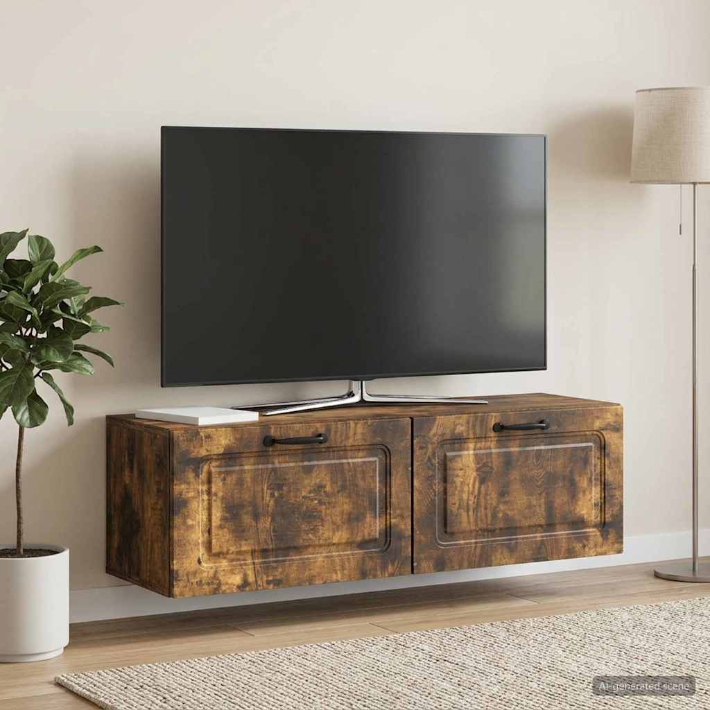 Gabinete de TV de parede carvalho fumado 98 x 31 x 30 cm