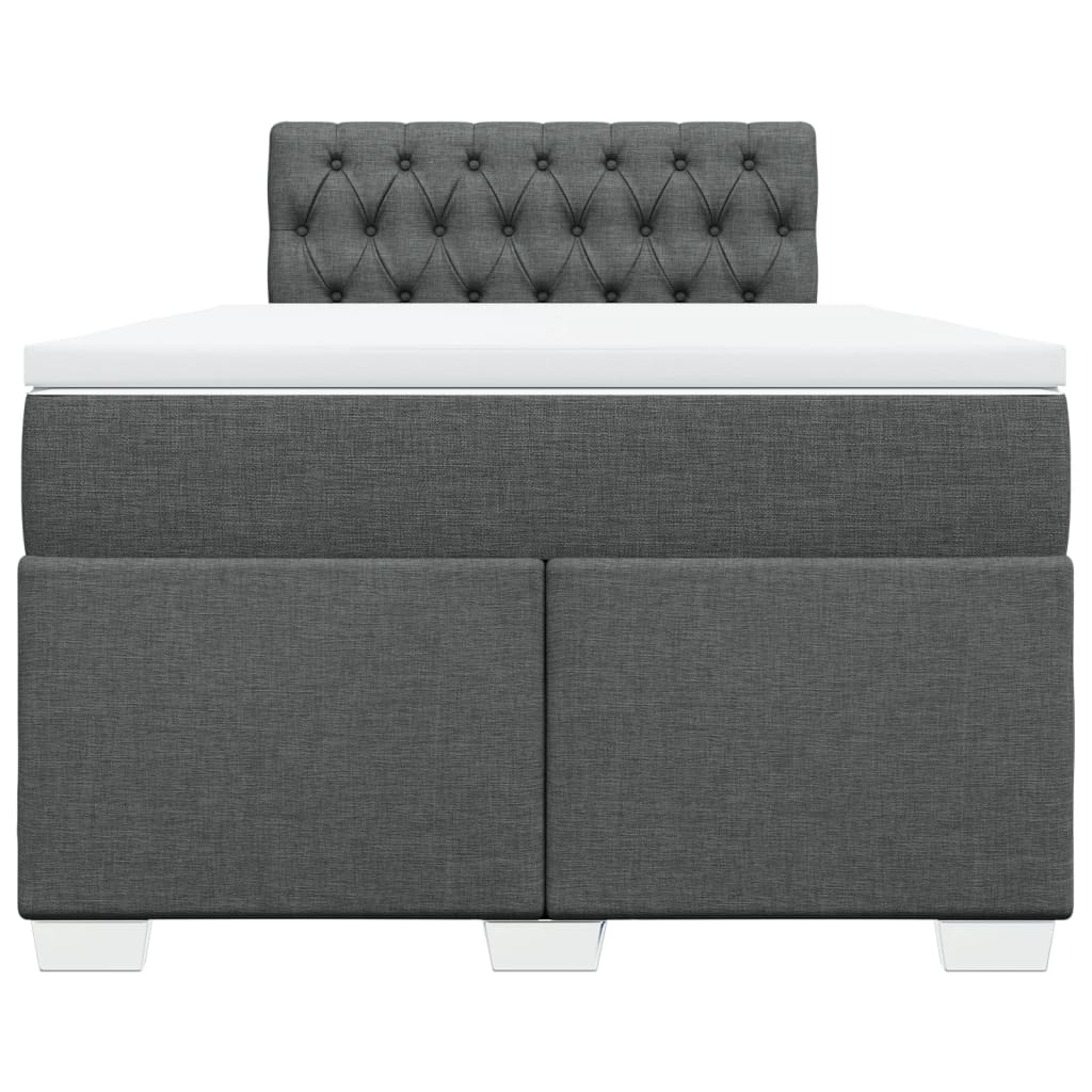 Cama com molas/colchão 120x200 cm tecido cinzento-escuro