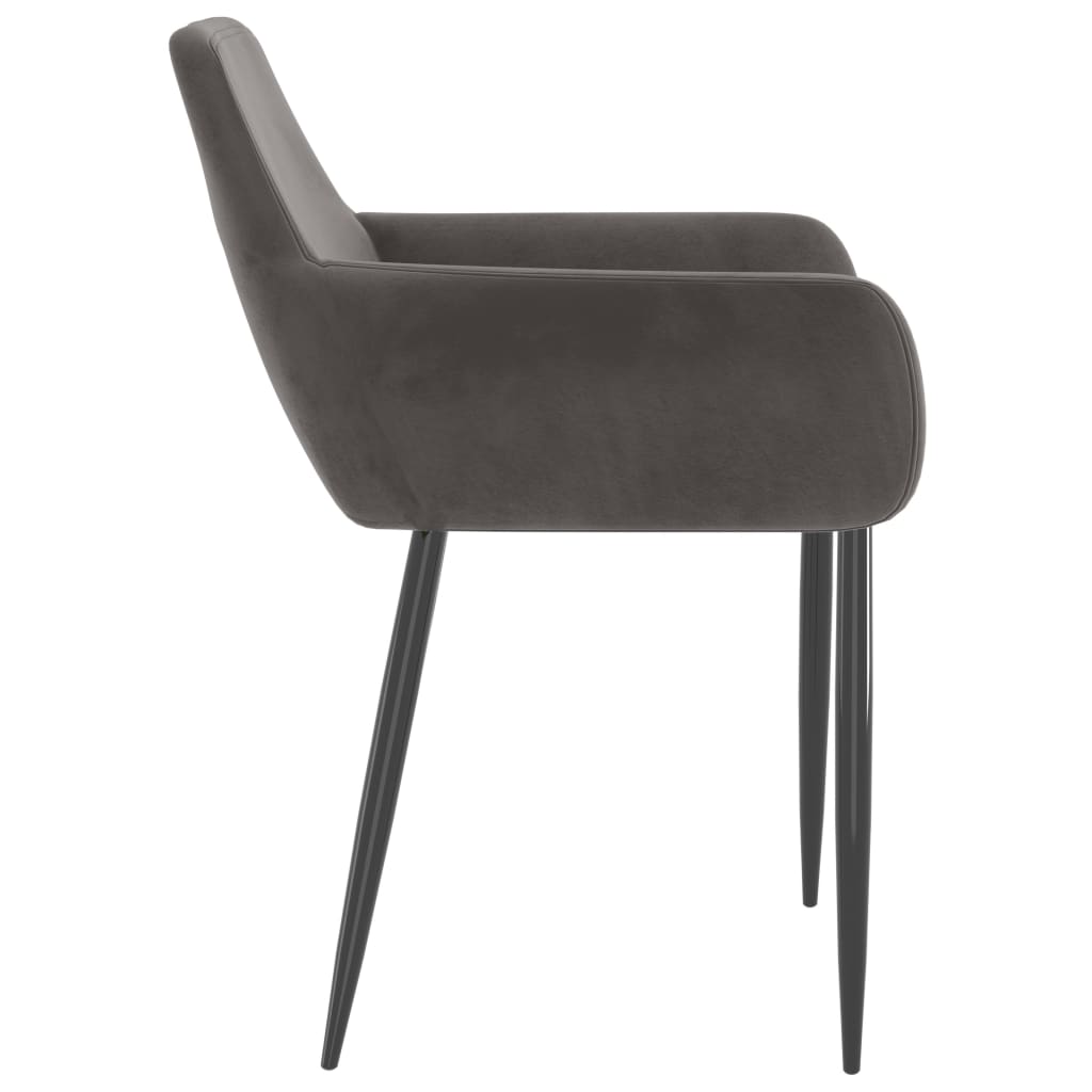 Cadeiras de jantar 4 pcs veludo cinzento-escuro