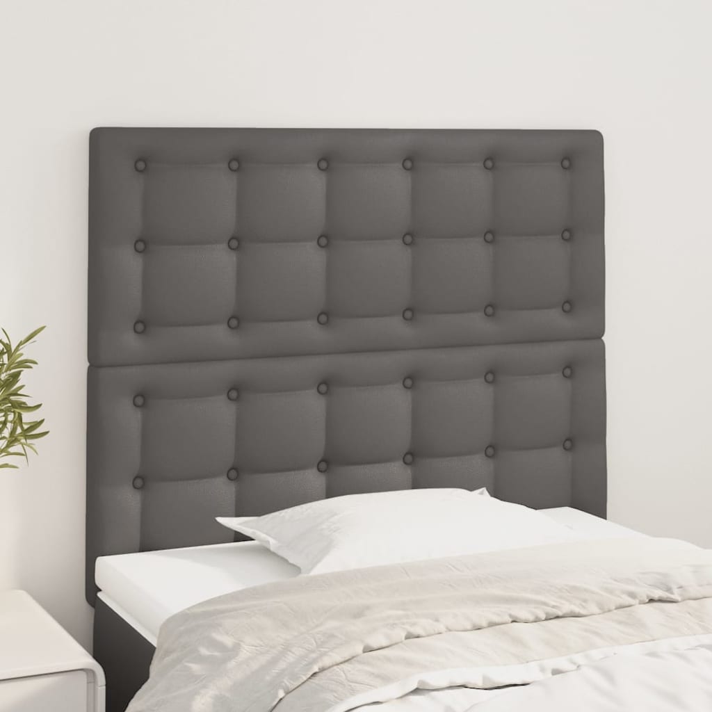 Cabeceira cinza 80x5x118/128 cm couro sintético