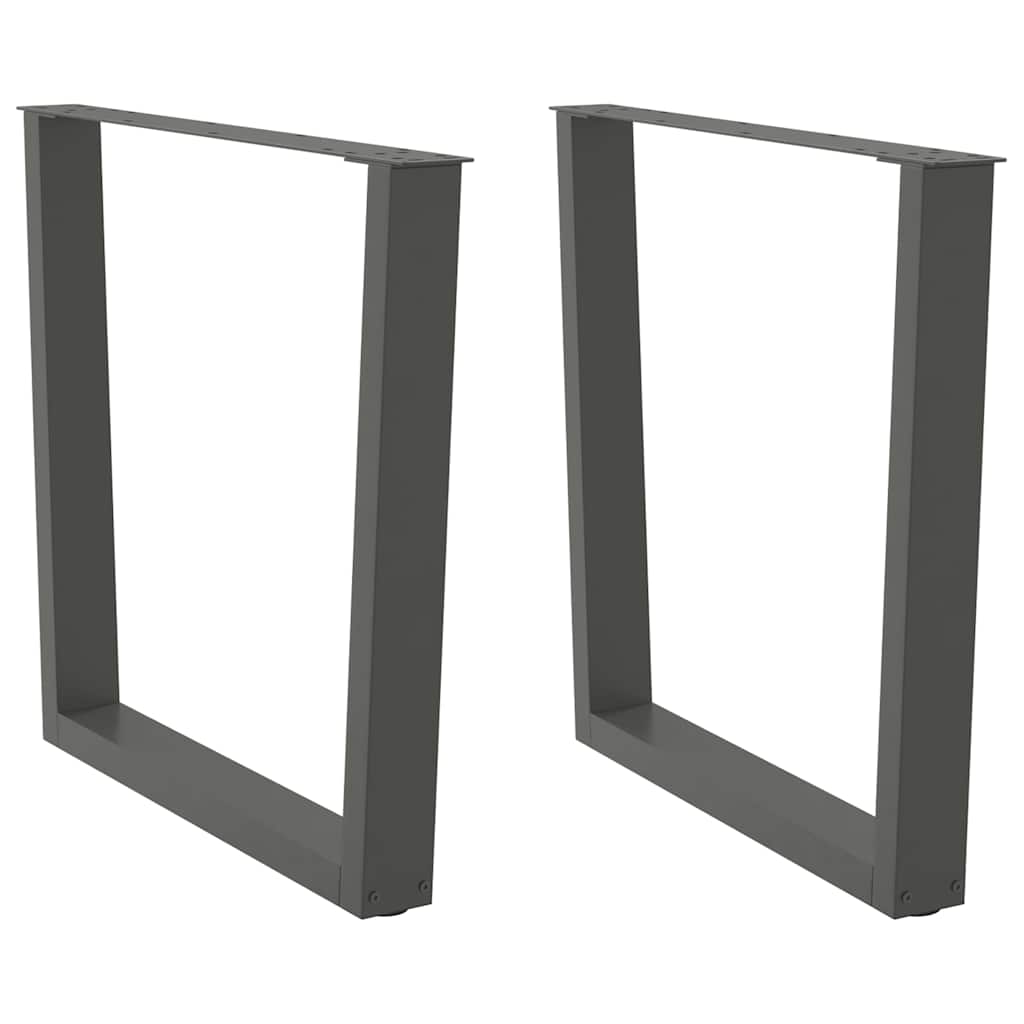 Pés para mesa de jantar em forma de v, 2 peças, antracite, 90x (72-73,3) cm, aço