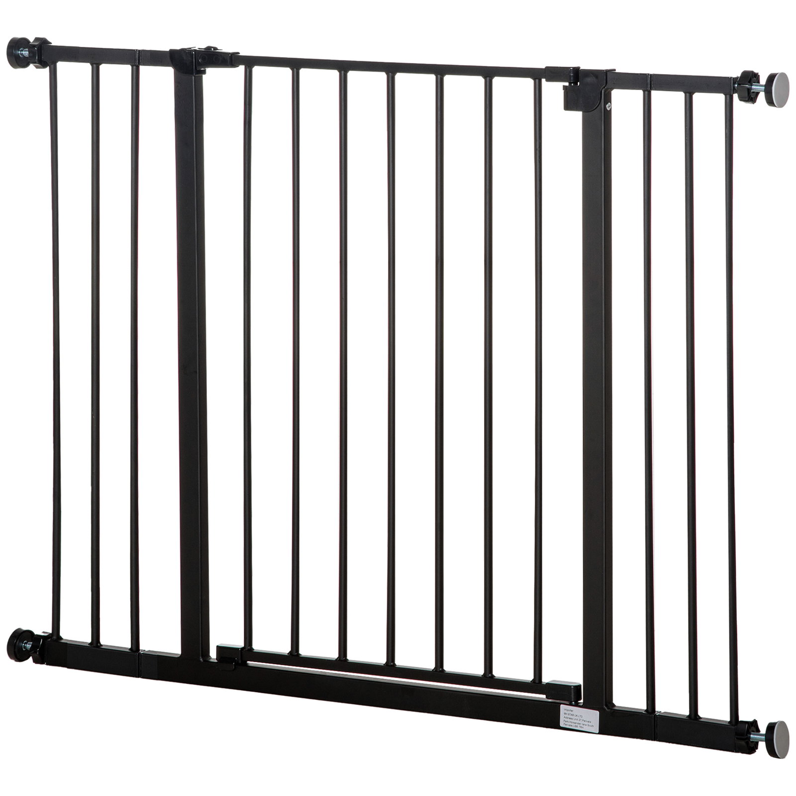 Barreira de segurança para animais de estimação extensível para escadas e portas barreira de segurança para cães 76-107x76 cm preto