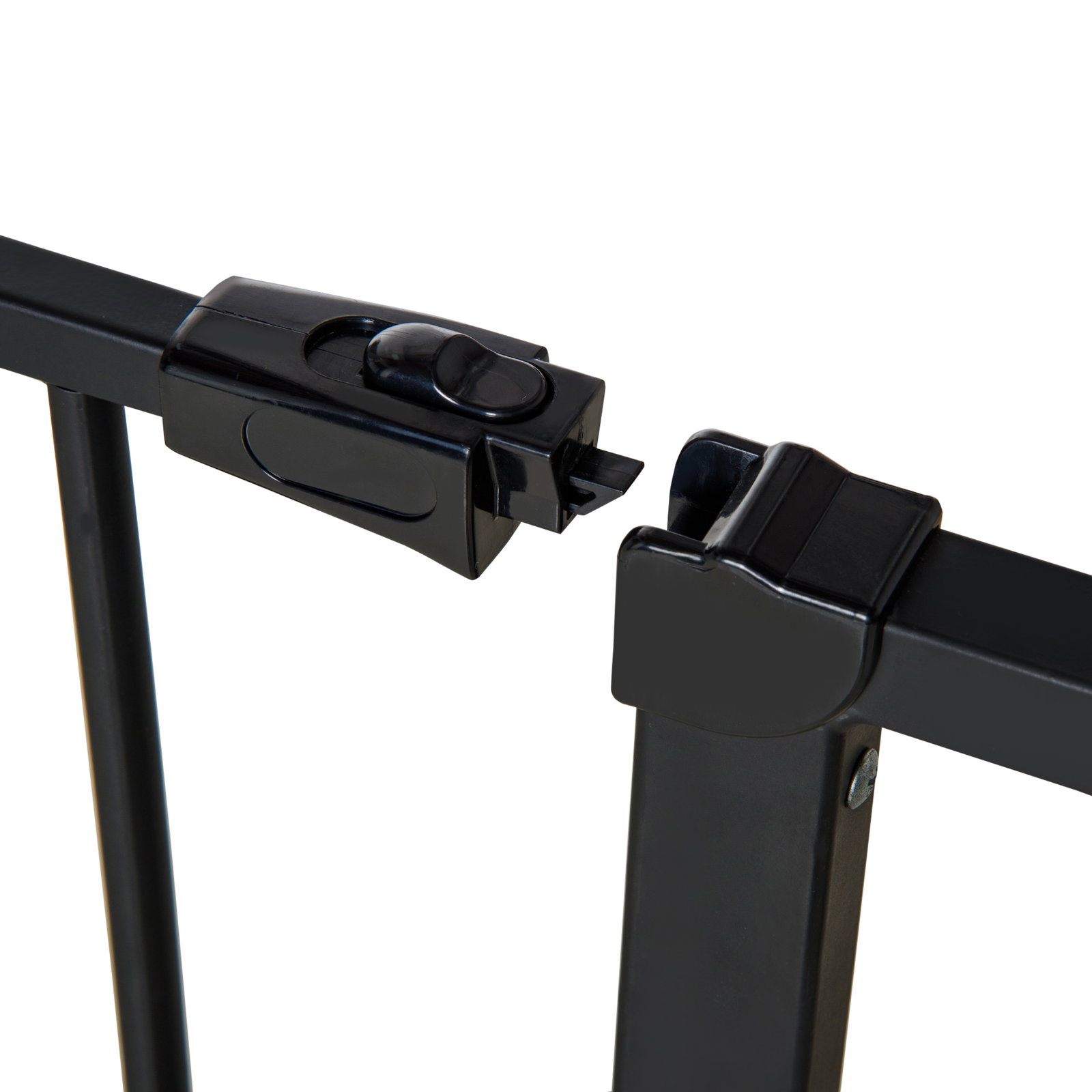 Barreira de segurança para animais de estimação extensível para escadas e portas barreira de segurança para cães 76-107x76 cm preto